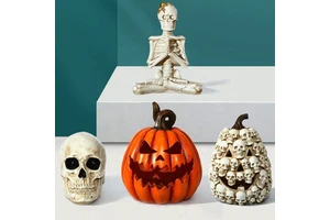 Wholesale Resin Halloween Pumpkin Head Decoration for Haunted House Halloween Festival Display Item Funny Gift