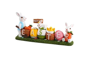 Resin Decorated Colored Egg and Chicken Spring Easter Statue