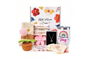 Unique Mothers Day Gift Sets Happy Birthday gifts for Women Wine Tumbler Socks Relaxing Self Care Package Spa Baskets for Mom