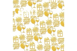2025 New Year Party Supplies Gold Silver Firework Glass Glittered Confetti
