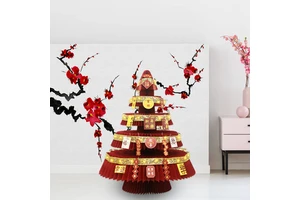 2023 New Year Design Thick Paper DIY Honeycomb Christmas Tree Chinese Home Party Decorations Supplies Home Decor