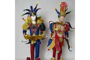 High End Venice Style Clown Costumes for Men Amusement Park Circus Parade Halloween Christmas Women Theatrical Performance Music