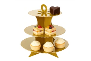 Hot Sale Lanweier Eco-Friendly Disposable Paper Custom Cake Stand Sturdy for Christmas Thanksgiving Valentine's Day Parties