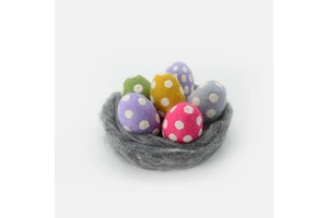 10cm Handmade Dotted Eco-friendly Wool Felt Easter Egg-Kriti Craft High Quality Durable Easter Ball Best Sold Product