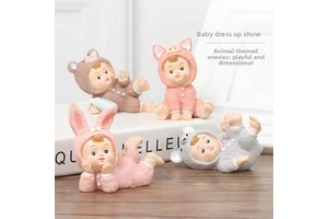Resin Rabbit Small Ornaments Creative Handmade Cute Animal Home Decorations For Children's Room American Style Wedding Gift