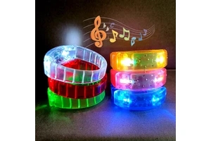 Led Bracelet Sound Activated Music Light Up Bangle Flashing LED Bracelet For Party Favors