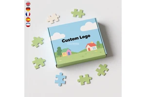 High Quality Custom Logo Carton Scenery Painting Rompecabezas Paper Jigsaw Puzzles For Party Favor Kids
