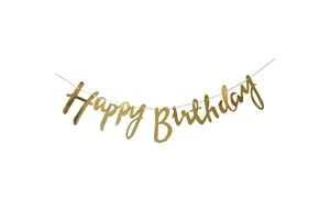 Gold Happy Birthday Banner Birthday Party Decorations Birthday Decoration Party Supplies for Girls Boys Kids and Adults