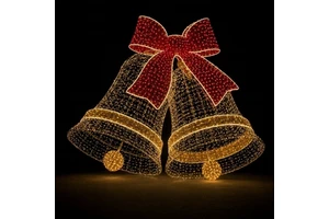OBBO 3D LED Double Bell Motif Light Large Christmas Decoration Outdoor Waterproof Mall Plaza Display Factory Direct