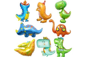 8 Pieces Dinosaur Balloon Children's Dino Balloon Triceratops Dinosaur Helium Balloon for Birthday Party Decorations