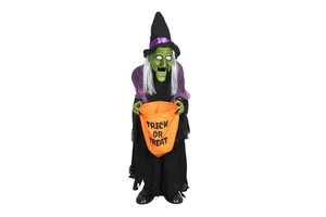 Latest Hot Sale Life Size Halloween Witch with Sound Activation Props Carnival Animatronic Talking Witch Props Decoration