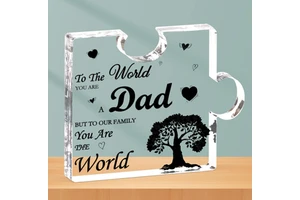Custom Dad Gifts From Daughter Son Acrylic Plaque Dad Puzzle Shaped Birthday Presents Fathers Day Christmas Daddy Thank You Gift