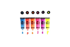 OEN Glow-in-the-Dark Fluorescent Face Paint Kit 28g for Adults for Birthday Parties and Halloween Black Light Use