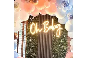 Acrylic Neon Lights Oh Baby Party Supplies Wedding Home Decor Customized Letter LED Advertising Business Party Custom Neon Sign