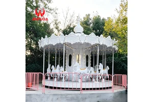 High Quality Carnival Rides for Funfair 16 Seats White Carousel for Children and Adults on Sale
