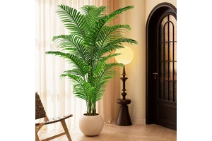 Realistic Large Artificial Palm Tree Potted Simulated Areca Palm for Indoor Home Office Decor Nordic Style Greenery