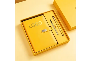 Custom PU Leather Business Notebook Gift Set Featuring Magnetic Closure Ribbon Bookmark And Luxury Packaging Equipped With Pen