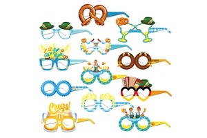 MJ049 Oktoberfest Party Eyeglasses Funny Photo Props Glasses for Oktoberfest German Beer October Festival Party Favors Supplies