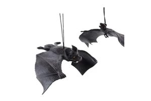 SC ECOMMERCE Halloween Holiday Supplies Set 4 Durable Rubber Bats (Two Variants Inside) Festive Decorations Your Spooky Made