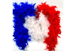 Factory Direct Sale of American Independence Day Red, White and Blue Feather Scarf the Festival Celebrates Feather Scarves