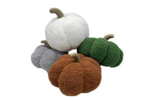 Wholesale Thanksgiving Harvest Fall Decorative Gift Soft Sherpa Shape Pumpkin Cushion Pillow