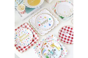 Hot Selling Children's Party Birthday Disposable Dinner Plates Food Grade Eco-Friendly Camping Cake Plate Snack Milk Tableware