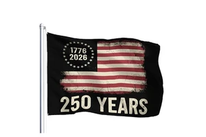 Custom Factory Wholesale Design Eco-Friendly Digital Printed American Independence Day 250th Anniversary Flag Rectangle