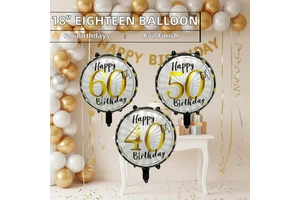 18 Inch Adult Happy Birthday Party Decoration Round Foil Balloon