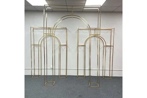 Irregular Shape Gold Iron Outdoor Stand Wedding Arch Set Balloon Frame Decoration Chinese New Year Christmas Thanksgiving