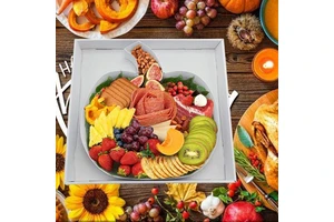 Pumpkin Shaped Charcuterie Fruit Grazing Paper Board Thanksgiving Gift Box with Matt Lamination for Sushi and Candy
