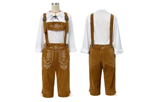 Men's RUIKE German for Beer Festival Overalls M-XL Bavarian Traditional Ethnic Costume Suspender Pants Performance Wear