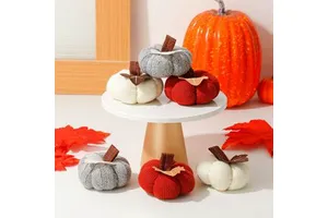 New Cross-border Thanksgiving Decorations: Handmade Orange Pumpkin Pendants, Harvest Festival Knitted Small Pumpkin Ornaments