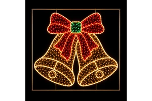 OBBO RGB 2D Christmas Bell Light LED Motif Color Changing Outdoor Waterproof Holiday Decoration Custom Wholesale For Festival