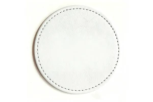 Promotional Reusable Personalised Custom Print Logo Leather Drink Coasters Classic Style Round Shape Wedding Favors