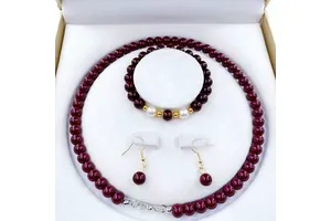 PFT Mother's Day Gift Set: Emerald Necklace and Pearl-Style Bracelet for Mother's Day Live Streaming