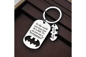 Father's Day Gift to the World You May Just Hot Sale Dad Stainless Steel Military Father Keychain for Dad