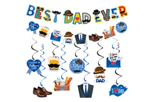 2026 Father's Day Gift Decoration Promotional Gift Party Ornament Paper Card Hanging Father's Day Birthday Card