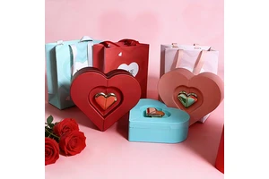 Valentines Birthday Gift Romantic Decorative Flower Double Door Heart Shape Soap Rose Jewelry Box Luxury Packaging Handmade
