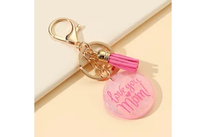 2026 New Mother's Day Gift Keychain LOVE MAMA with Tassel Pendant Small Gift for Mom Keychain Bag Charm Wholesale