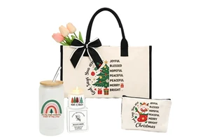 Christmas & Mother's Day Holiday Gift Set-Canvas Promotional Novelty Gifts for Women Mom Friends & Corporate Bulk Orders