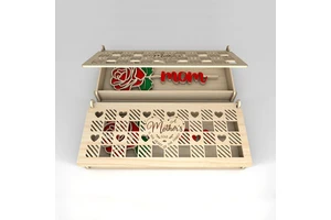 Mother's Day Gift Box Wooden Rose Birthday Home Decor Wooden Products Rose Box for Mom Birthday Gift Wood Craft Home Decoration