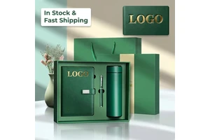 Customizable PU Leather A5 Notebook With Pen Thermos Flask Custom Logo Journal Luxury Promotional Business Corporate Gift Set