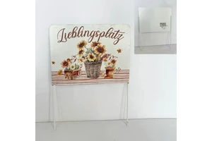 Lieblingsplatz German Language Fall Themed Waterproof Powder Coated Rectangle Iron Garden Stake Sign Decorative Yard Stakes
