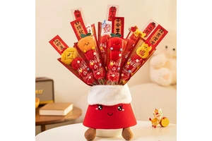 C911 2026 New Year Decorations Tanghulu Hawthorn Plush Creative Ornament New Year Photo Spring Festival Atmosphere Decoration