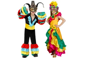 Carnival Kids Show Costume Ethnic Wind Cosplay Play Costume Colorful Wave Dress Halloween