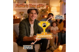Personalized Acrylic Trophies, "Most Attractive Father" Father's Day Gifts, Trophies for Dad & Mother's Day Custom Trophies