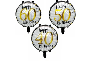 New 18 Inch Adult Birthday Round Aluminum Film Balloon for 21, 30, 40, Birthday Balloon Party Decoration