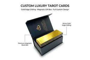 High Quality Eco-Friendly Gold Stamped Tarot Cards With Magnet Box Customizable Social Gatherings Divination Factory Wholesale