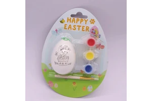 Handmade Easter Bunny and Egg DIY Ceramic Painting Kit for Kids Includes 3 Porcelain Paint Colors and 1 Brush Craft Supplies