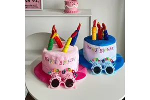 Adult Birthday Cake Hat Performance Party Decoration Cloth Masquerade Birthday Party Supplies